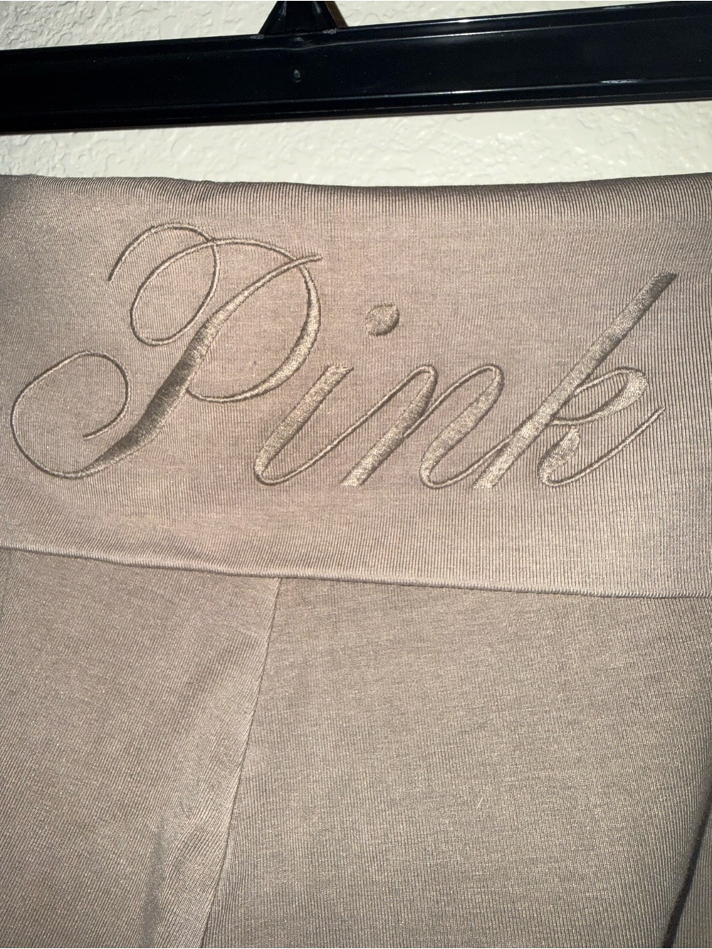 NWT PINK Victoria’s Secret High Waist Cotton Blend Leggings Taupe Brown NWT M